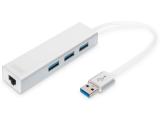 Описание и цена на USB Hub Digitus USB 3.0 3-Port Hub & Gigabit LAN Adapter DA-70250-1