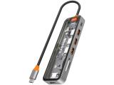 Описание и цена на USB Hub Canyon DS-13 7in1 4k USB-C Transparent Space Grey (CNS-TDS13)