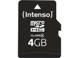 Промоция на преносима (флаш) памет Intenso microSD Card Class 4 4GB Memory Card microSDHC Цена и описание.