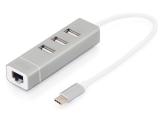 Описание и цена на USB Hub Digitus USB 2.0 3-Port Hub + Ethernet LAN Adapter