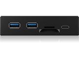 ICY BOX IB-HUB1417-I3 3-port hub for 3.5 inch drive bay with card reader and USB 3.0  снимка №3