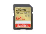 Описание и цена на Memory Card SanDisk 64GB Extreme SDXC UHS-1,Class 10, U3, V30, 80 MB/s SDSDXV2-064G-GNCIN