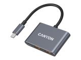 Описание и цена на USB Hub Canyon hub DS-3 3in1 USB-C Dark Grey