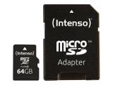 Flash ( флаш памет ) 64GB Intenso microSDXC Class 10 + SD Adapter Флашка ( флаш памет ) Intenso microSDXC Class 10 + SD Adapter