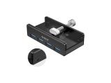 Описание и цена на USB Hub Orico хъб USB 3.0 HUB Clip Type 4 port - aux Micro-USB power input, Black