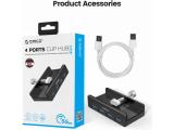 Orico хъб USB 3.0 HUB Clip Type 4 port - aux Micro-USB power input, Black  снимка №4