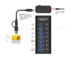 DeLock 7 Port USB Hub with 4 Ports 10 Gbps and 4 Fast Charging Ports with Switch and Illumination  снимка №2