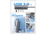 Orico HUB USB3.0 4 port, Aluminium, Grey - PDD4U-U3-015-GY  снимка №4