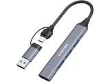 Canyon hub DS-02 4in1 USB-A/C Grey  снимка №2