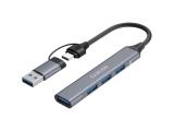 Canyon hub DS-02 4in1 USB-A/C Grey  снимка №3