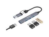 Canyon hub DS-02 4in1 USB-A/C Grey  снимка №4