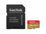 Описание и цена на Memory Card SanDisk 128GB Extreme PLUS microSDXC Class 10 U3 V30 A2 +Adapter