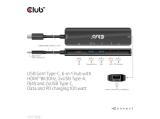 Club 3D USB-C5Gbps 6-in-1 Hub with HDMI 8K30Hz-4K120Hz, 2xUSB Type-A, RJ45 and 2xUSB-C, Data and PD charging 100W  снимка №3