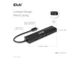 Club 3D USB-C5Gbps 6-in-1 Hub with HDMI 8K30Hz-4K120Hz, 2xUSB Type-A, RJ45 and 2xUSB-C, Data and PD charging 100W  снимка №4