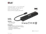 Club 3D USB-C5Gbps 6-in-1 Hub with HDMI 8K30Hz-4K120Hz, 2xUSB Type-A, RJ45 and 2xUSB-C, Data and PD charging 100W  снимка №5