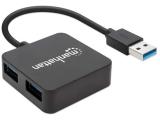 Manhattan USB HUB 4-port USB 3.0 black  снимка №2