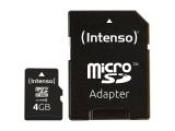 Описание и цена на Memory Card Intenso 4GB MicroSDHC Class 10 20MB/s 3413450 incl. Adapter