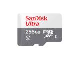 Описание и цена на Memory Card SanDisk 256GB Ultra microSDXC 100MB/s (White/ Gray) without adapter, SDSQUNR-256G-GN3MN
