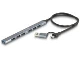 Флашка ( флаш памет ) DeLock 7 Port Slim USB Hub with USB Type-C or USB Type-A