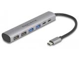 Описание и цена на USB Hub DeLock 6 Port USB Hub with 4x USB-A and 2x USB-C Jack