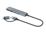 Описание и цена на USB Hub Manhattan 4-Port USB A/C Hub 2x USB-A 2x USB-C Ports, 181075
