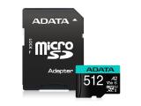 Описание и цена на Memory Card ADATA 512GB Premier Pro microSDXC UHS-I A2 V30 Memory Card V30S - SD-Adapter, AUSDX512GUI3V30SA2-RA1