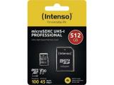 Описание и цена на Memory Card Intenso 512GB microSDXC Professional black, UHS-I U3, Class 10, 3433493
