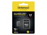 Flash ( флаш памет ) 64GB Intenso MicroSDXC UHS-I, 3424490 Флашка ( флаш памет ) Intenso MicroSDXC UHS-I, 3424490