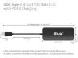 Club 3D USB Hub Type C > 4x USB Type C 10Gbps + 100W PD St/Bu retail, CSV-1548 снимка №5 Club 3D USB Hub Type C > 4x USB Type C 10Gbps + 100W PD St/Bu retail, CSV-1548 снимка №5