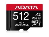 Описание и цена на Memory Card ADATA 512GB High Endurance microSDXC (UHS-I U3, Class 10, V30, A2) AUSDX512GUI3V30SHA2-RA1