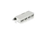 Флаш памет DeLock USB-Hub 4-Port USB, silver, slim external, 87445. Цена и спецификации.