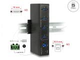 DeLock External Industry Hub 4 x USB 5 Gbps Type-A with 20 kV ESD protection, 63309  снимка №2