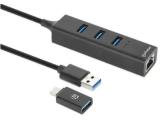 Manhattan 3-Port USB 3.0 Type-C/A Combo Hub + Network Adapter, 180894 снимка №2 Manhattan 3-Port USB 3.0 Type-C/A Combo Hub + Network Adapter, 180894 снимка №2