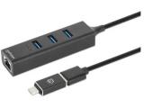 Manhattan 3-Port USB 3.0 Type-C/A Combo Hub + Network Adapter, 180894 снимка №4 Manhattan 3-Port USB 3.0 Type-C/A Combo Hub + Network Adapter, 180894 снимка №4