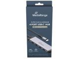 MediaRange USB HUB 4-Port 3x USB-C 3.2 / 1x USB-C PD silver, MRCS512 снимка №2 MediaRange USB HUB 4-Port 3x USB-C 3.2 / 1x USB-C PD silver, MRCS512 снимка №2