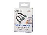 LogiLink USB 3.2 Gen1 Hub, USB-C/M (90°) to 3x USB-A/F, alu, black/grey, 0.15 m снимка №6 LogiLink USB 3.2 Gen1 Hub, USB-C/M (90°) to 3x USB-A/F, alu, black/grey, 0.15 m снимка №6