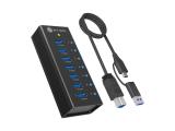 Флашка ( флаш памет ) ICY BOX Hub 7-Port USB 3.2 IB-AC618a Aluminum Housing, IB-AC618A