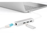 Digitus DIGITUS USB-C-Hub 3-Port + 1 x Gigabit Ethernet weiss NEW снимка №2 Digitus DIGITUS USB-C-Hub 3-Port + 1 x Gigabit Ethernet weiss NEW снимка №2