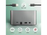 Axagon ADSA-DC SuperSpeed USB DUAL 2.5"/3.5" HDD/SSD DUAL dock аксесоари докинг станция снимка №4