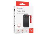Verbatim Portable SSD Pocket USB 3.2 Type-C black-red, 32192 твърд диск външен снимка №2 Verbatim Portable SSD Pocket USB 3.2 Type-C black-red, 32192 твърд диск външен снимка №2