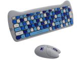 CANYON HSET-W6 Kitty Edition Wireless combo - Blue USB безжична  мултимедийна  комплект с мишка  снимка №3