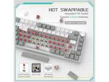 Ajazz Gaming Mechanical Keyboard AK820 AS Red Switch Gray White USB мултимедийна  снимка №3