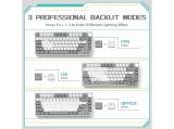 Ajazz Gaming Mechanical Keyboard AK820 AS Red Switch Gray White USB мултимедийна  снимка №6