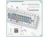 Ajazz Gaming Mechanical Keyboard AK820 Blue Switches White Blue Light USB мултимедийна снимка №4 Ajazz Gaming Mechanical Keyboard AK820 Blue Switches White Blue Light USB мултимедийна снимка №4