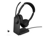 Описание и цена на безжични Jabra Evolve2 55 стерео слушалки, Bluetooth, UC, зарядна стойка 