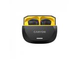 Canyon headset HEXAGON 7 TWS ANC+ENC Wireless Charge Black Yellow снимка №3 Canyon headset HEXAGON 7 TWS ANC+ENC Wireless Charge Black Yellow снимка №3