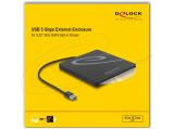 DeLock External Enclosure for 5.25 Slot-in Slim SATA Drives 9.5 / 12.7 mm to USB Type-A male black Кутии за дискове 5.25 снимка №3 DeLock External Enclosure for 5.25 Slot-in Slim SATA Drives 9.5 / 12.7 mm to USB Type-A male black Кутии за дискове 5.25 снимка №3