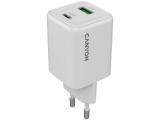 Описание и цена на зарядни устройства Canyon charger CU45AC GaN 45W 1xPD 1xQC EU White