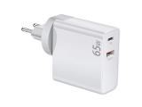Описание и цена на зарядни устройства Makki Универсално Charger Wall GaN - USB Type-C/A 65W White