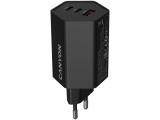 Описание и цена на зарядни устройства Canyon charger HEXAGON 65 GaN 65W 2xPD 1xQC EU Black